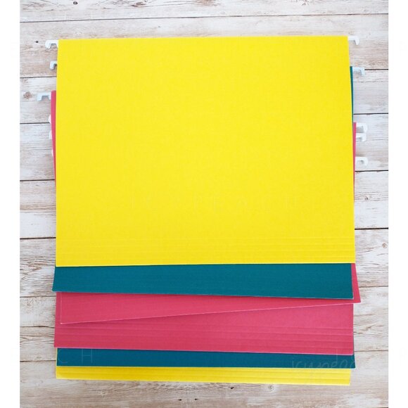 Hanging File Folders Color Coordinated 6 Pack Letter Size Office Supply Organize - Picture 1 of 5